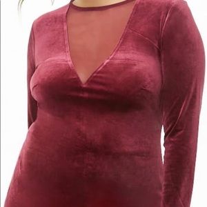 Plus Size Mesh Velvet Mini
